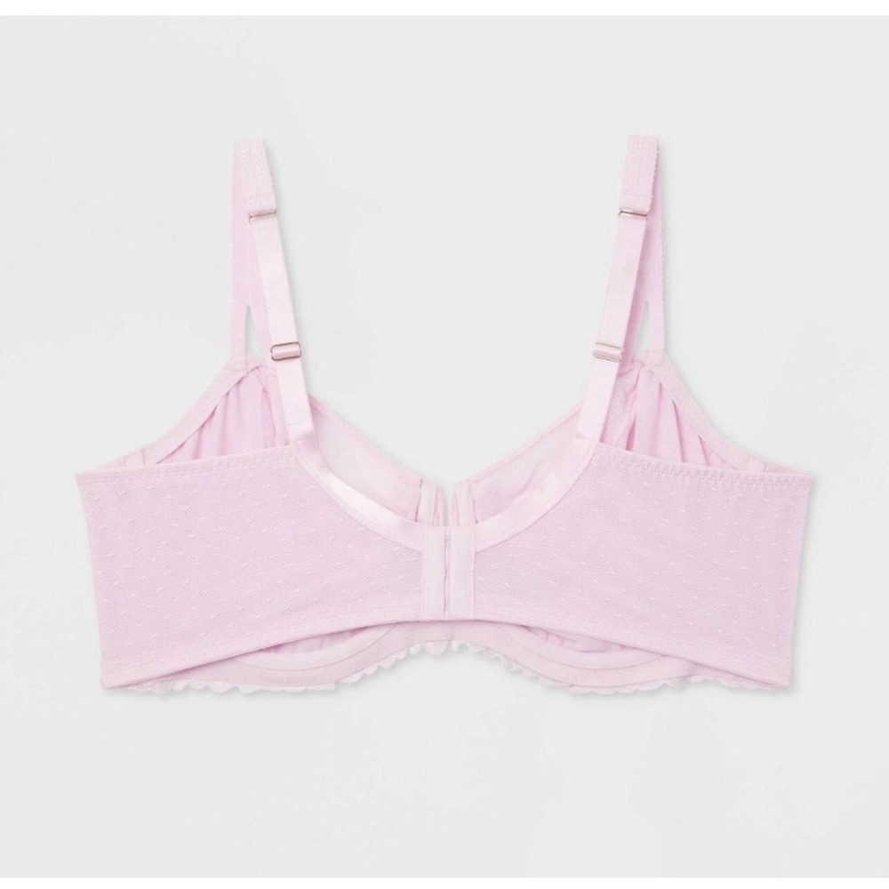 AUDEN Women 40DDD Light Pink Lace Unlined Comfort Wire Balconette Bra NWT - Picture 5 of 8